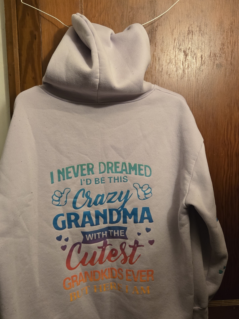 Light Lavender 'Crazy Grandma' Graphic Hoodie - Cozy Pullover